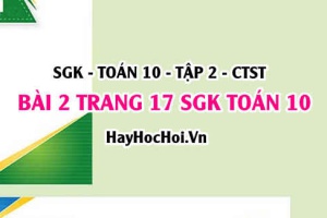 Giải bài 2 trang 17 Toán 10 Tập 2 SGK Chân trời sáng tạo